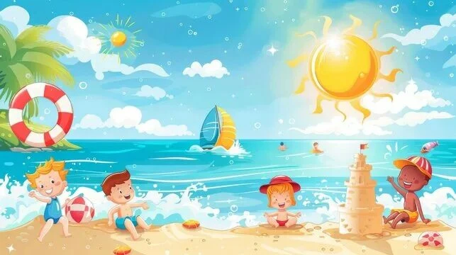 ☀️ Лето - это маленькая жизнь: солнце,
 каникулы и вечера на природе. 
Дети проводят много времени 
