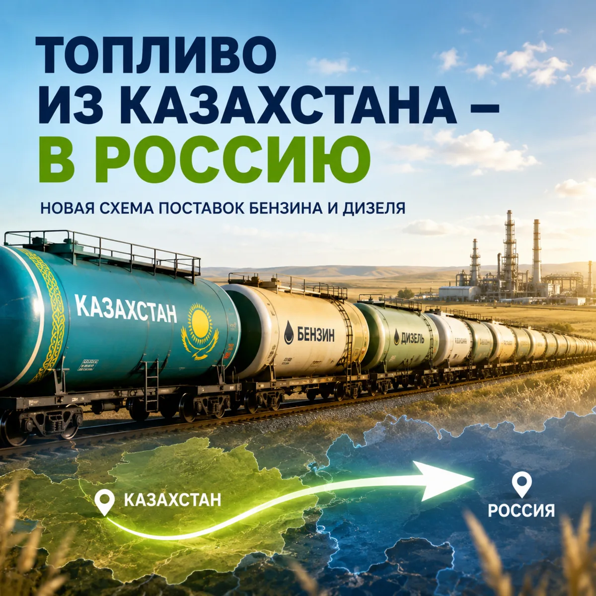 Казахстанский НПЗ будет перерабатывать российскую нефть и поставлять топливо обратно в ...