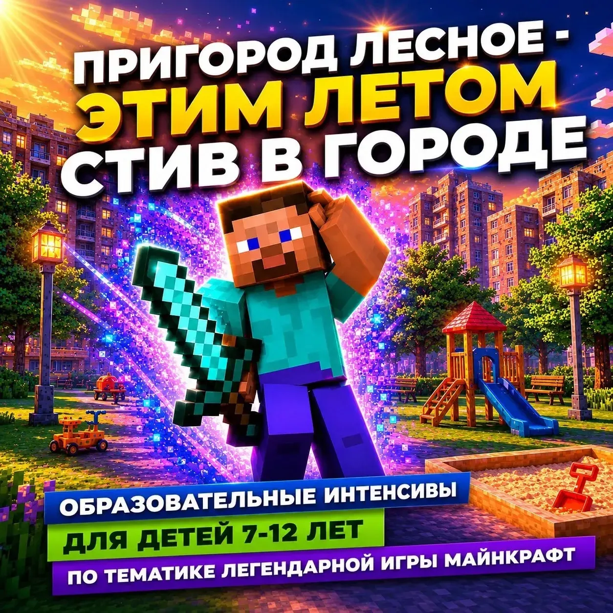 Летняя IT и инженерная лаборатория Minecraft 🛠 для детей 8-12 лет в школе СТАРТ  10 дней знакомимся 