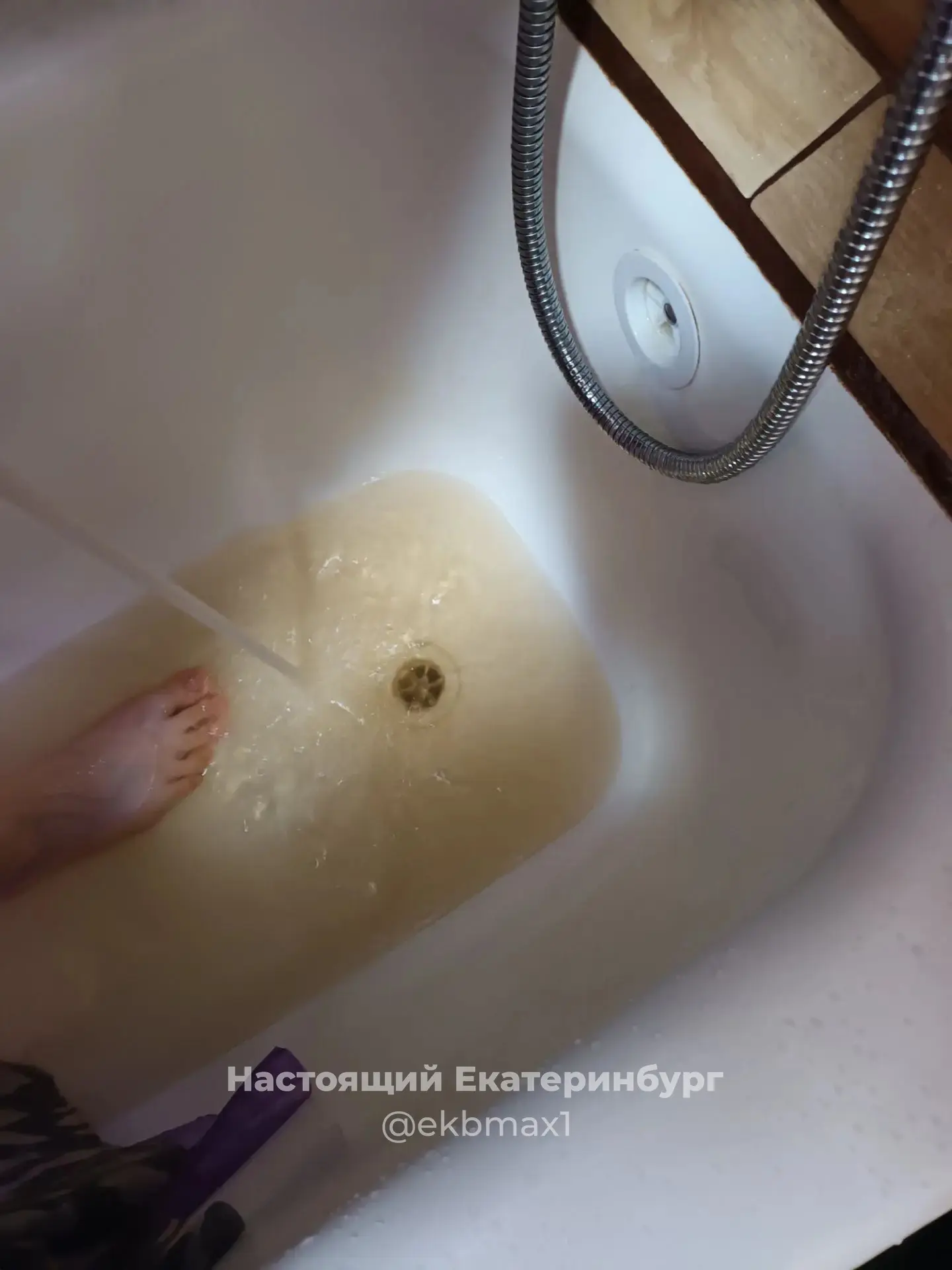 На ул. Избирателей, 38 из крана с горячей водой шла вода тёмно-коричневого цвета. А так...