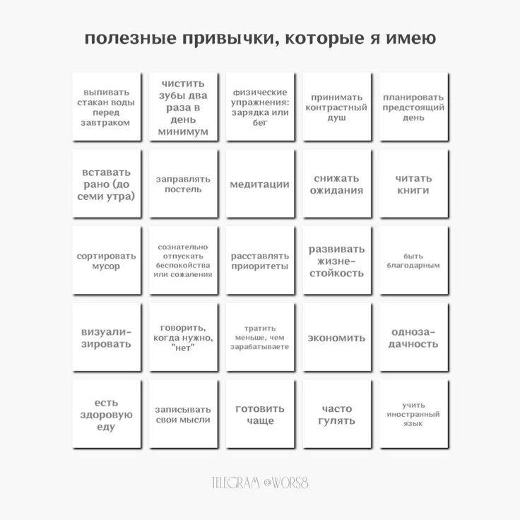 Какие полезные привычки есть у тебя?