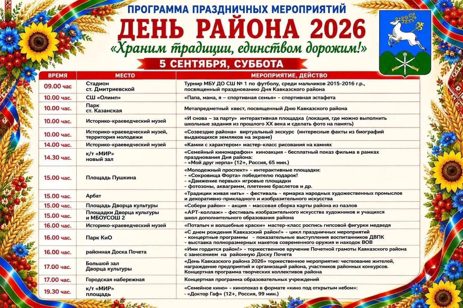 Дорогие жители и гости Кавказского района!