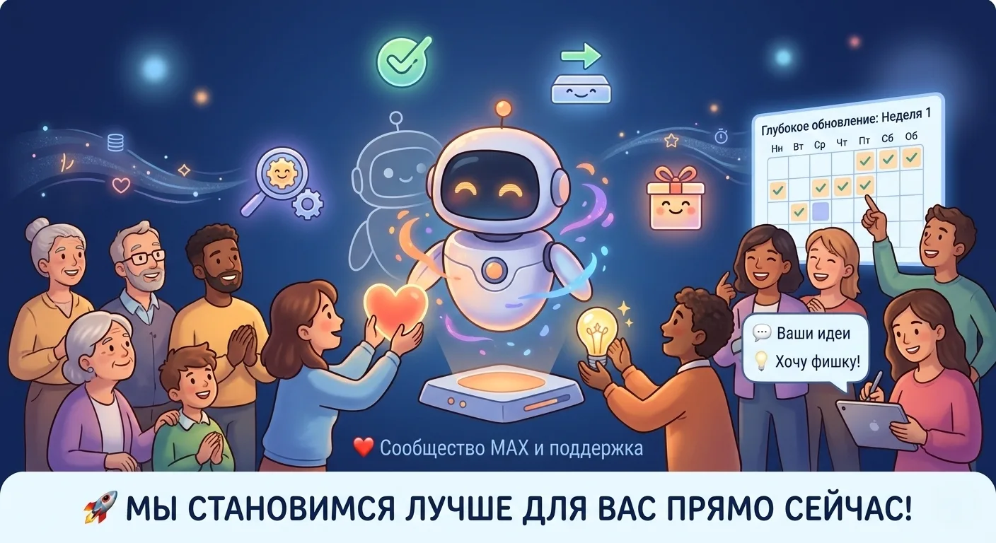 ​🚀 Мы становимся лучше прямо сейчас!  ​Дорогие друзья, начиная со вчерашнего дня и в течение всей не