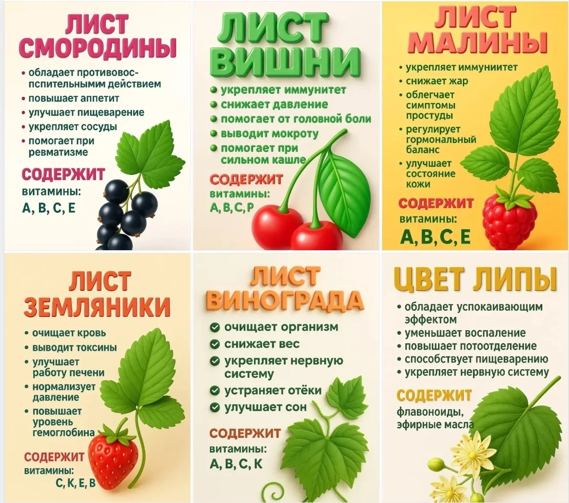 🌿 Ты знал, что в обычных листьях — кладезь здоровья? Не только ягоды полезны! 🍒
Природа спрятала с