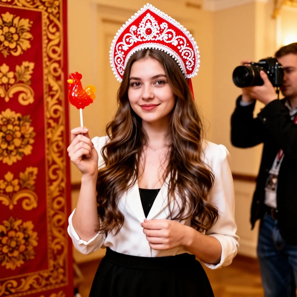 Фотозона в русском стиле и петушки на палочках ждут всех, кто купил билеты на самый нео...