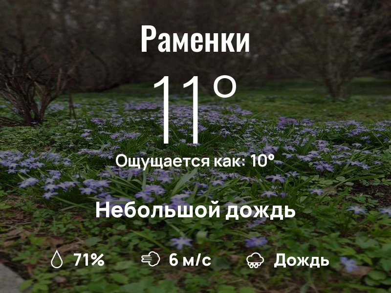 Что с погодой в Раменках?