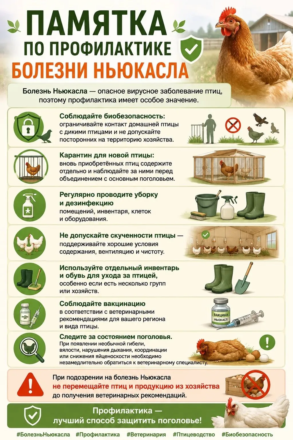 Памятка для населения по профилактике болезни Ньюкасла птиц