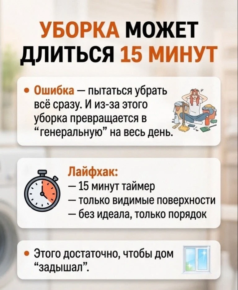 ⏱️ КАК УБРАТЬ ДОМ ЗА 15 МИНУТ БЕЗ УСТАЛОСТИ