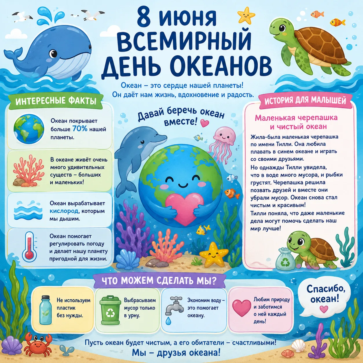 🌊 Сегодня 8 июня — Всемирный день океанов! 🌊