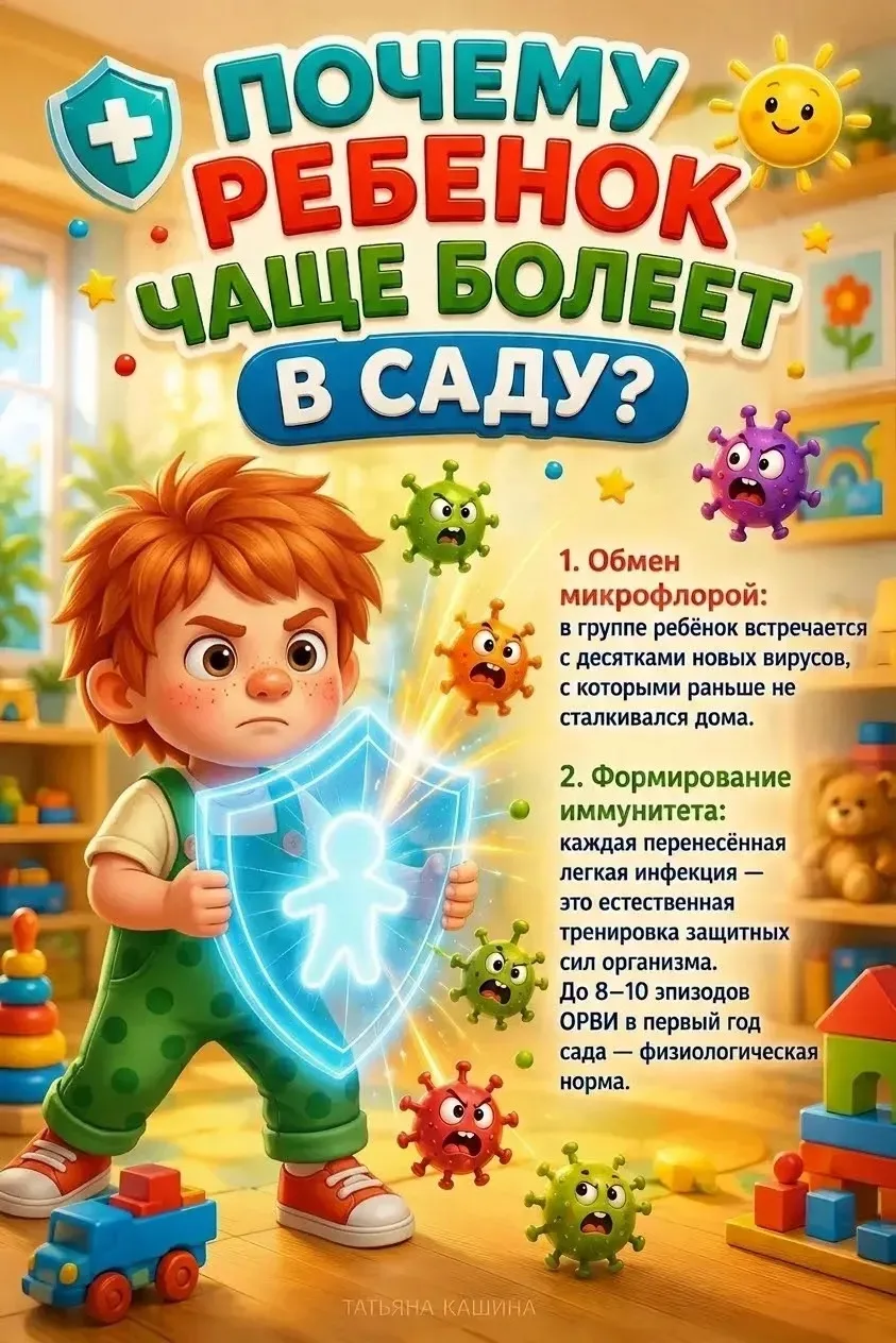 🦠Почему ребёнок чаще болеет в саду ? 🦠