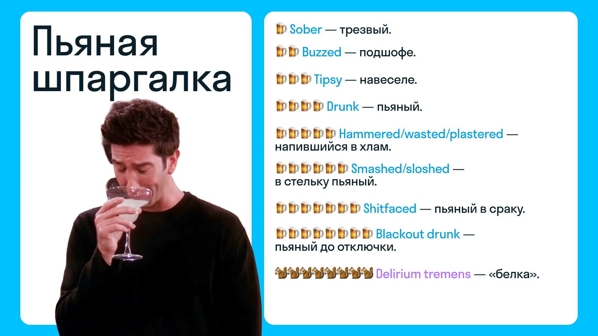 Самая необходимая шпаргалка для похода в бар — сохраняйте 🍺🔞