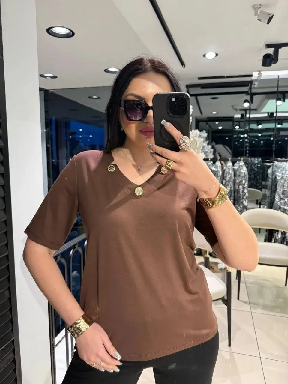 ‼️распродажа‼️блуза шелковистый трикотаж Luxe 48,50,52,54,56 размер 4500₽ -50%=2250₽. Турция🇹🇷  со
