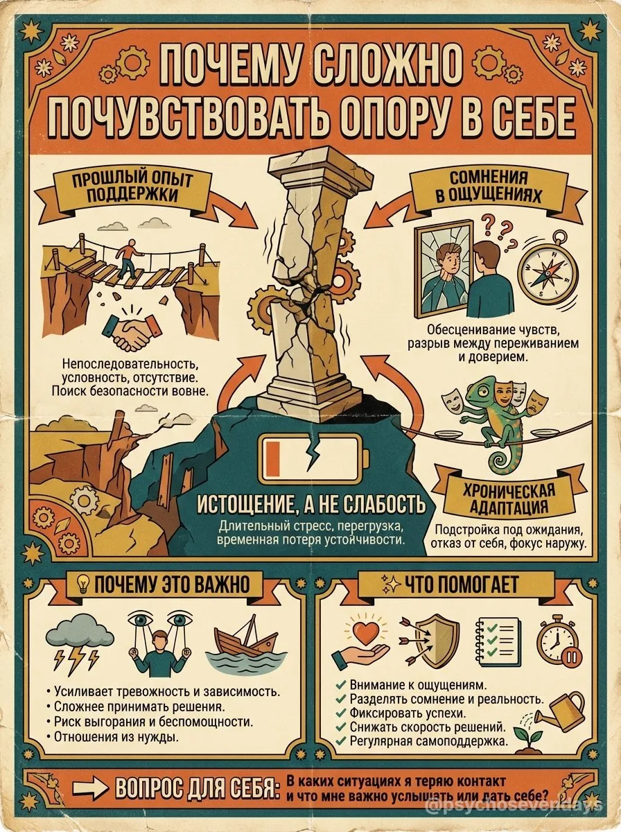 Почему сложно почувствовать опору в себе 🌱