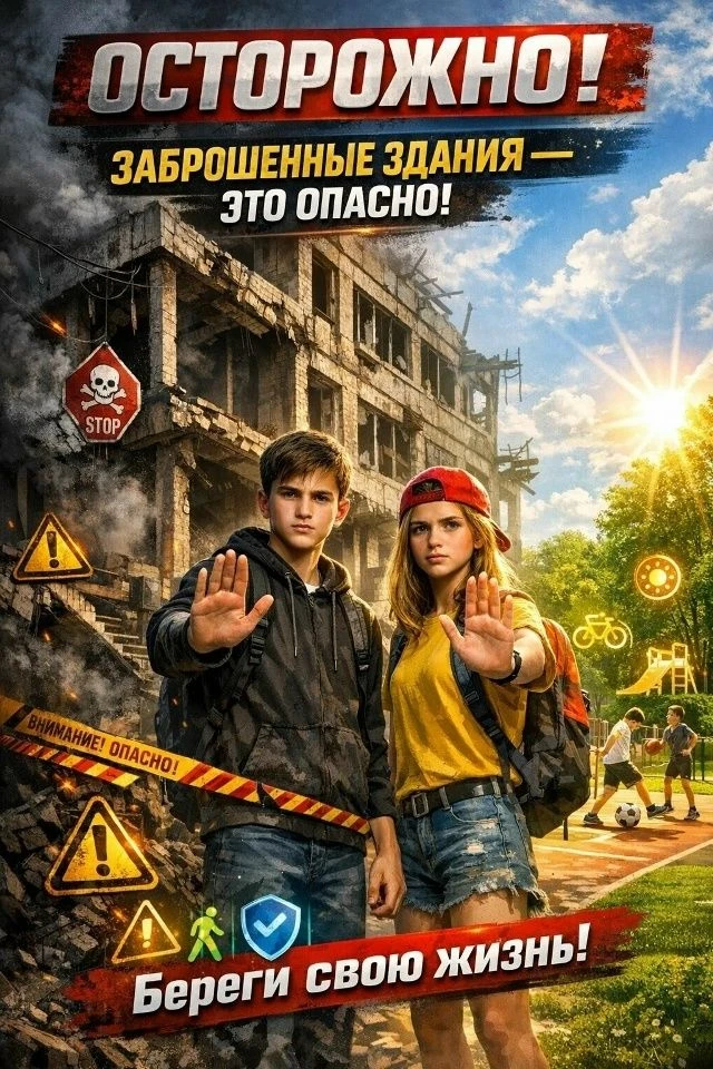 ОСТОРОЖНО: ЗАБРОШЕННЫЕ ЗДАНИЯ — ЭТО ОПАСНО❗