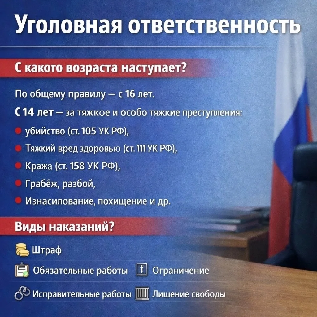 Ответственность несовершеннолетних: что важно знать

Подразделение по делам несовершеннолетних ОМВД 
