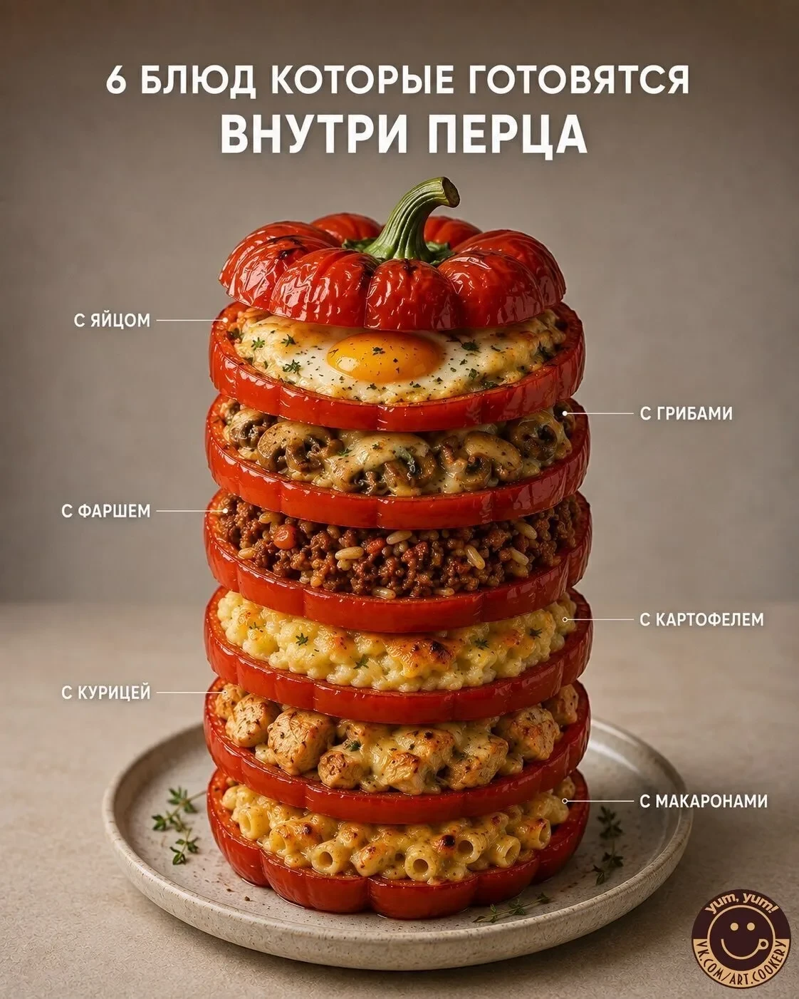 Болгарский перец — идеальная форма для запекания, в которой любое блюдо получается сочн...