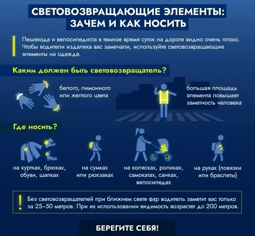Светоотражатели для пешеходов