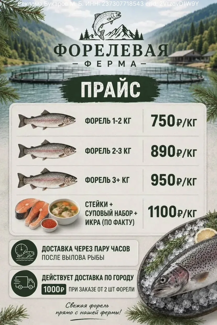 🐟 Свежая радужная форель напрямую с фермы!