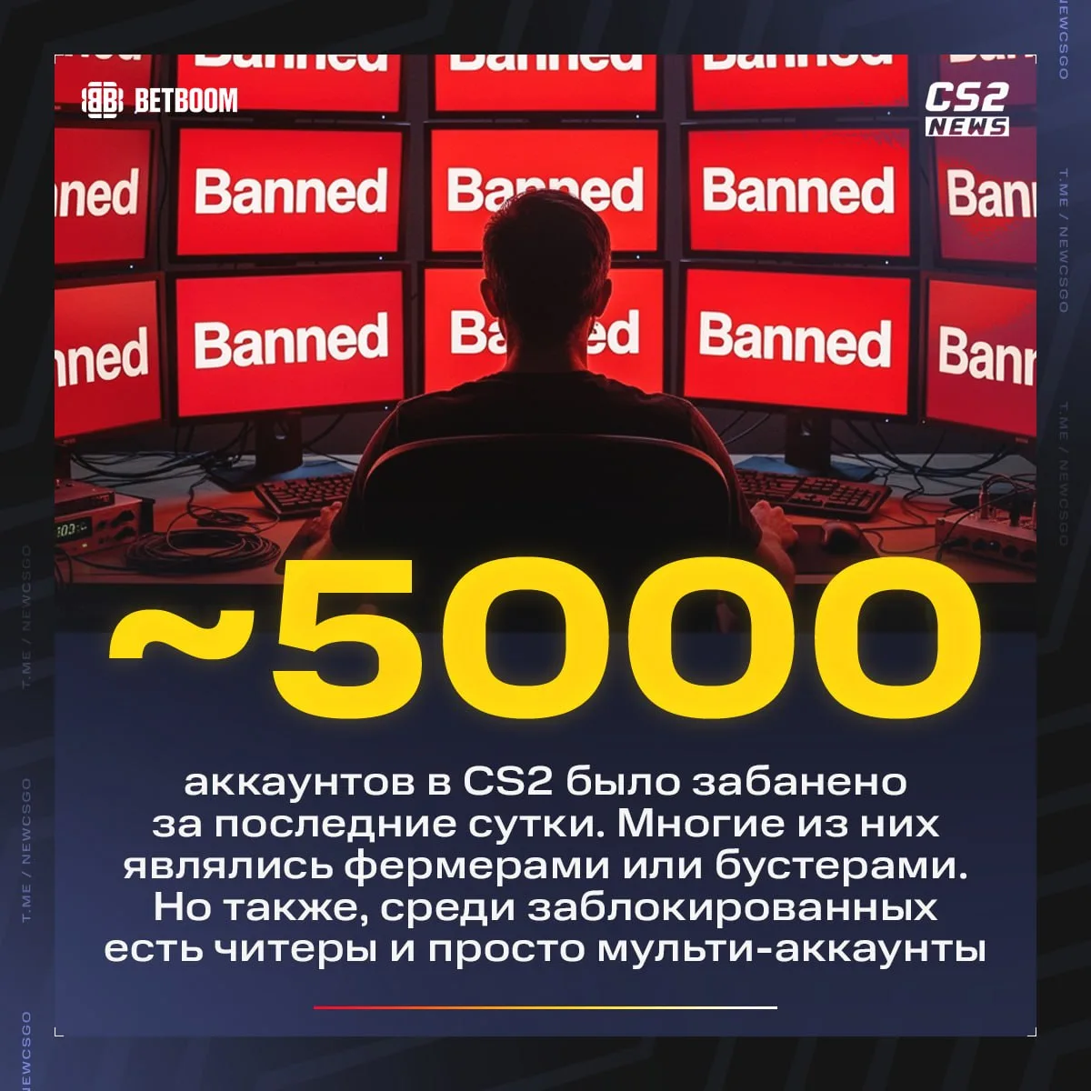 🔨 Новая волна банов от Valve затронула CS2

👎 — Мало, баньте больше
👍 — И на этом спасибо

👉🏼 C