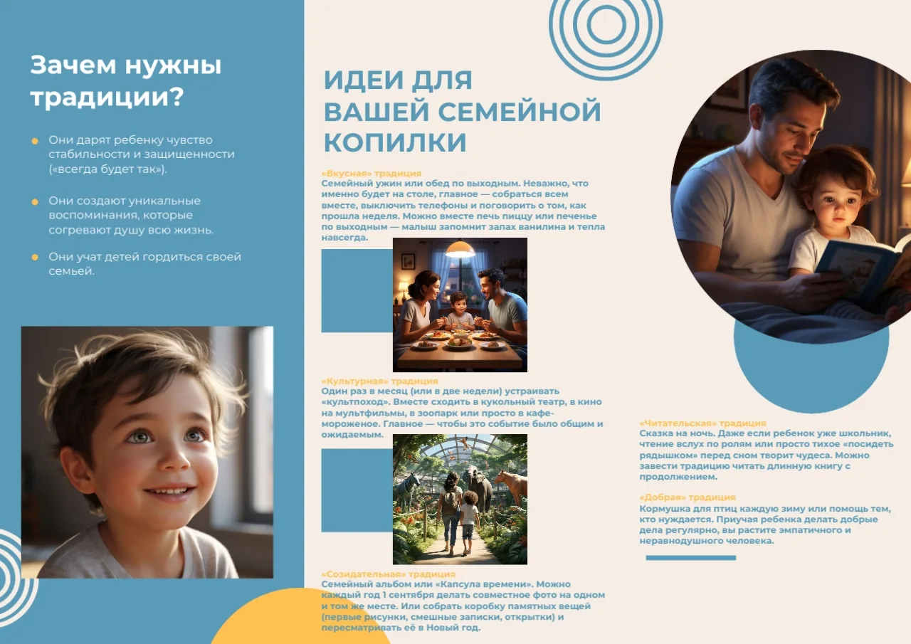 🌟 Не так давно создавала под заказ буклеты на тему "Семья"