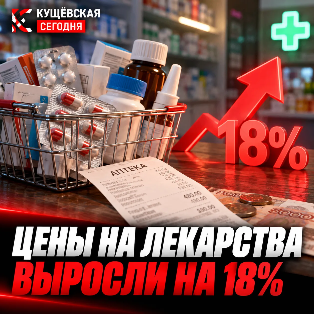 💊 Средняя цена упаковки лекарств на Кубани выросла на 18%