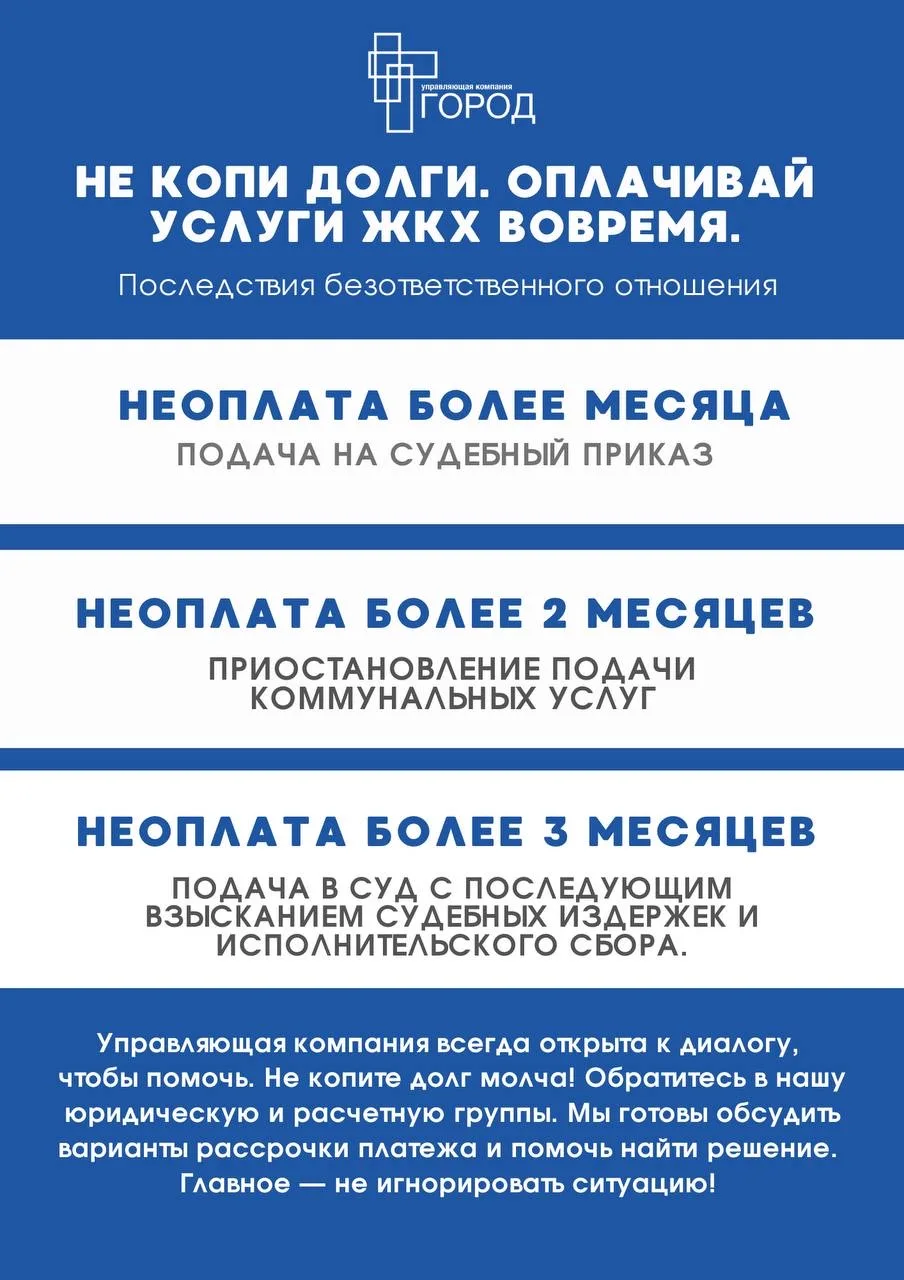 Вовремя оплачивайте ЖКУ — избегайте последствий!