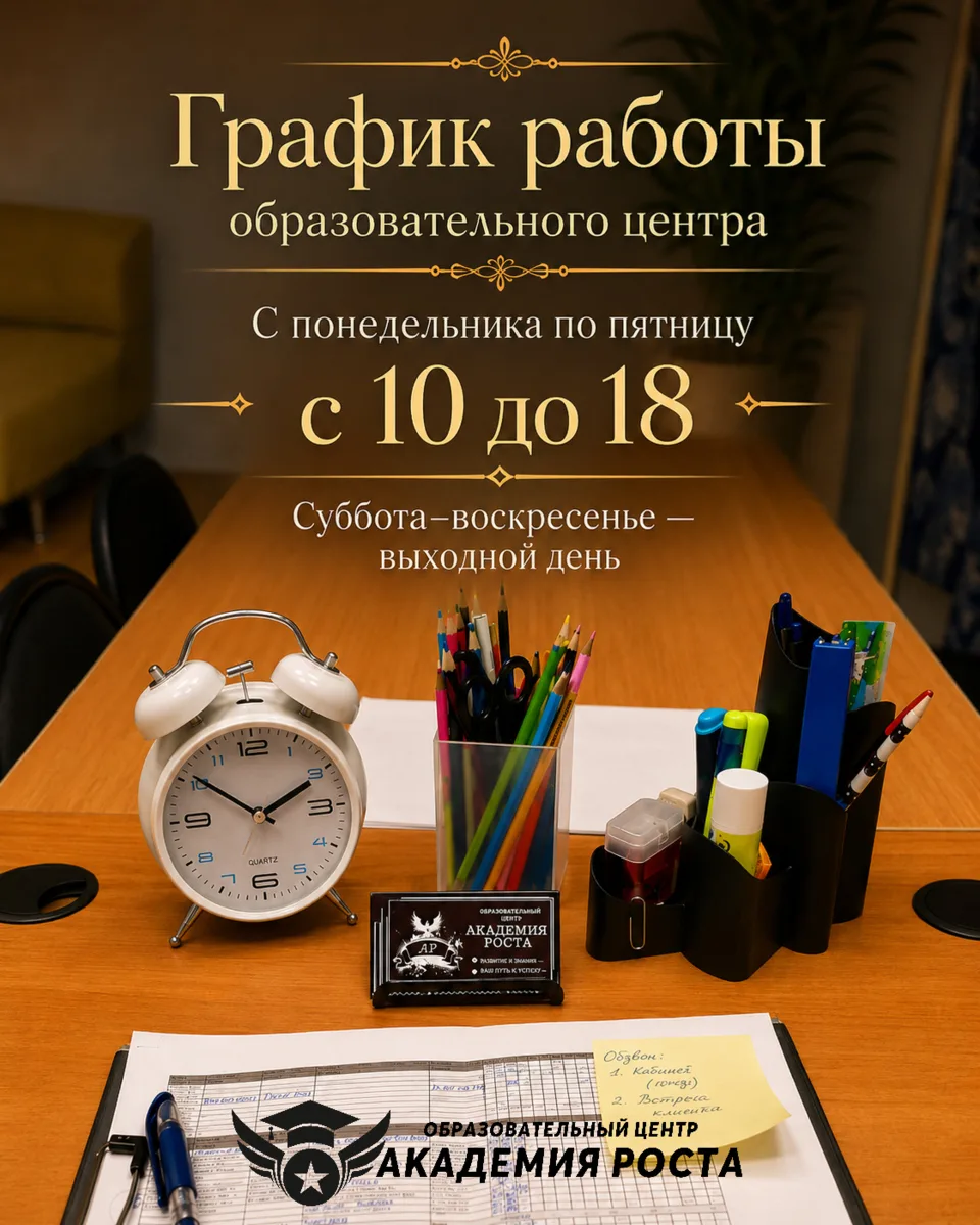 📌 График работы Академии Роста