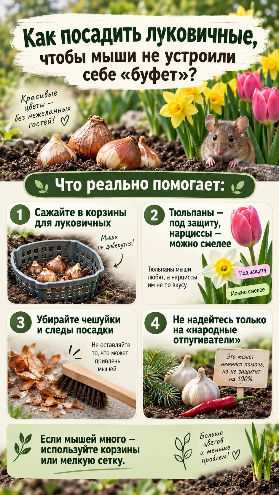 🐭 Вопрос подписчика: как посадить луковичные, чтобы мыши не устроили себе «буфет»?