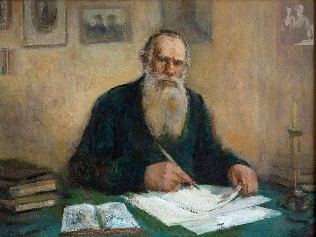 "Не чувствуешь любви к людям — сиди смирно, — думал Нехлюдов, обращаясь к себе, — занимайся собой, в