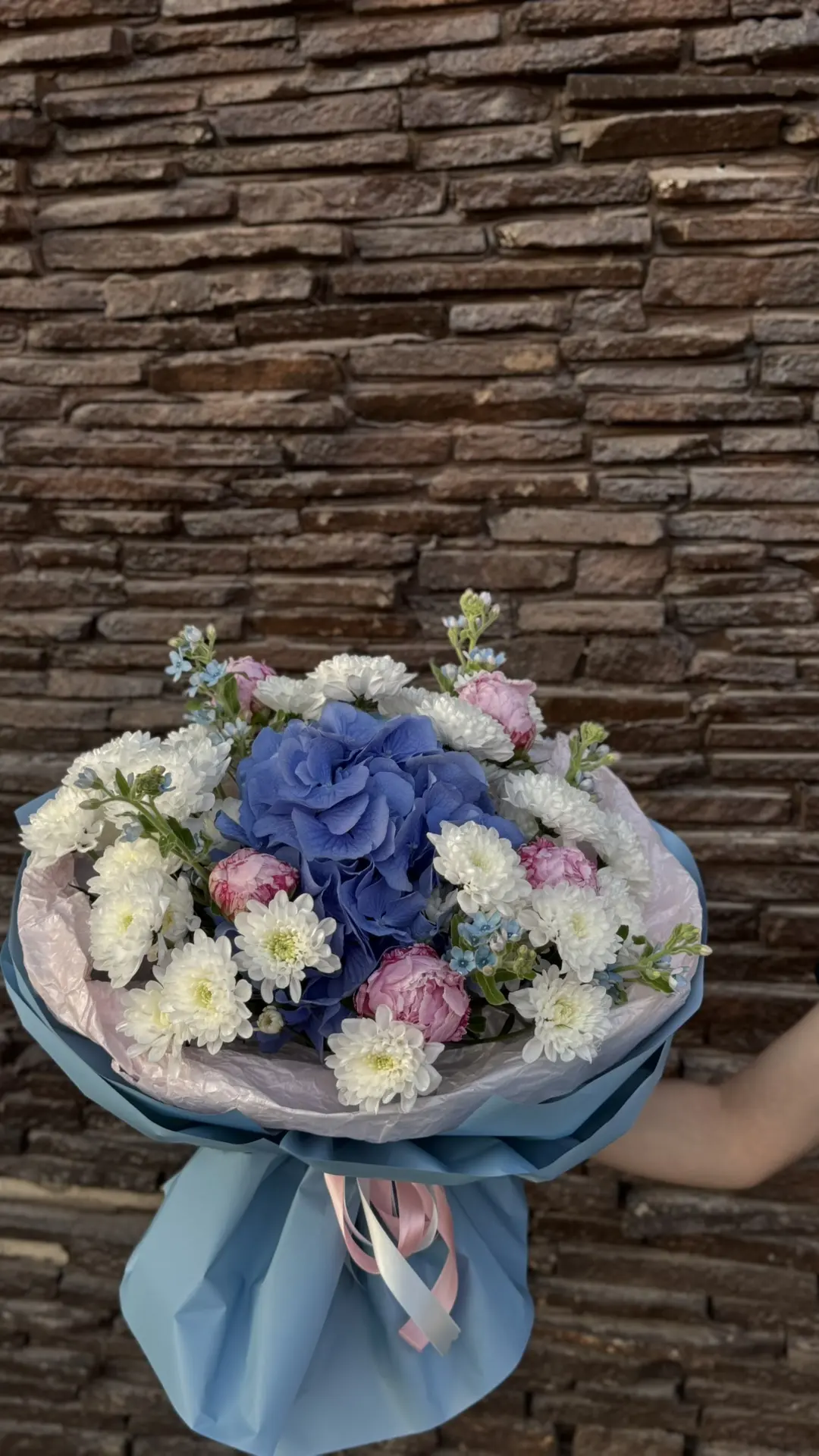 Нежное облачко с пионами 💙🩷
