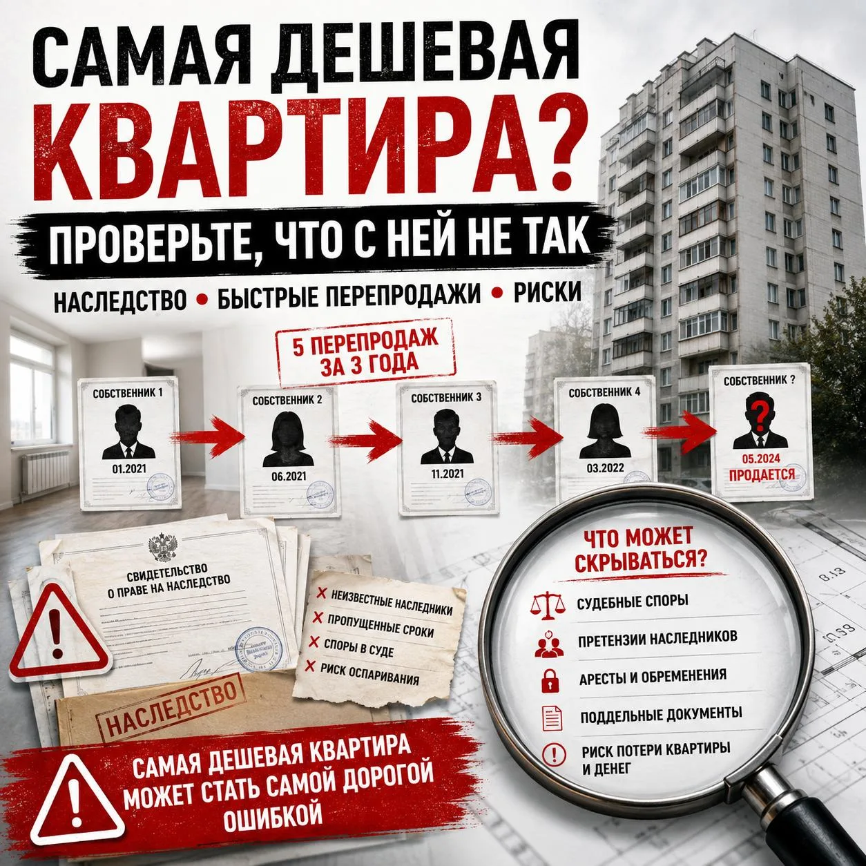 Самая дешевая квартира в районе часто оказывается самой дорогой ошибкой

У нас был кейс.

Клиент наш