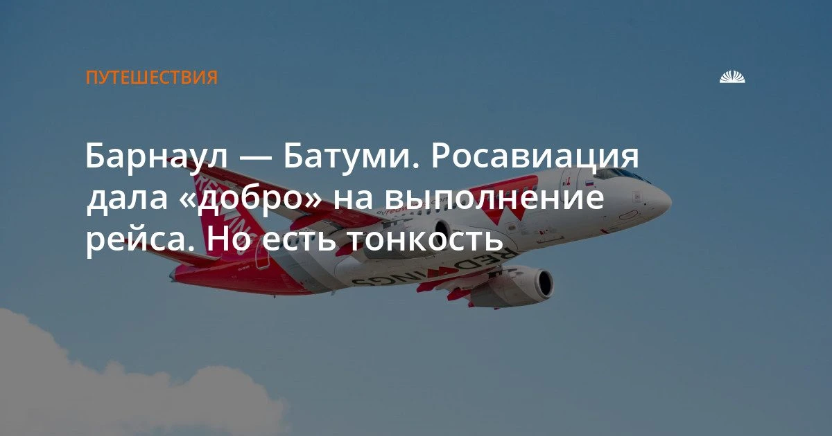 Red Wings получила разрешение на рейсы Барнаул—Батуми