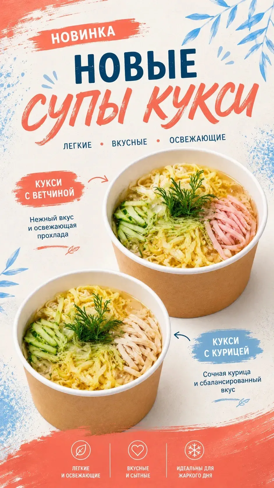 🍜 Новинка! Освежающие супы КУКСИ

Жара на улице? У нас есть идеальное решение! Представляем новые с