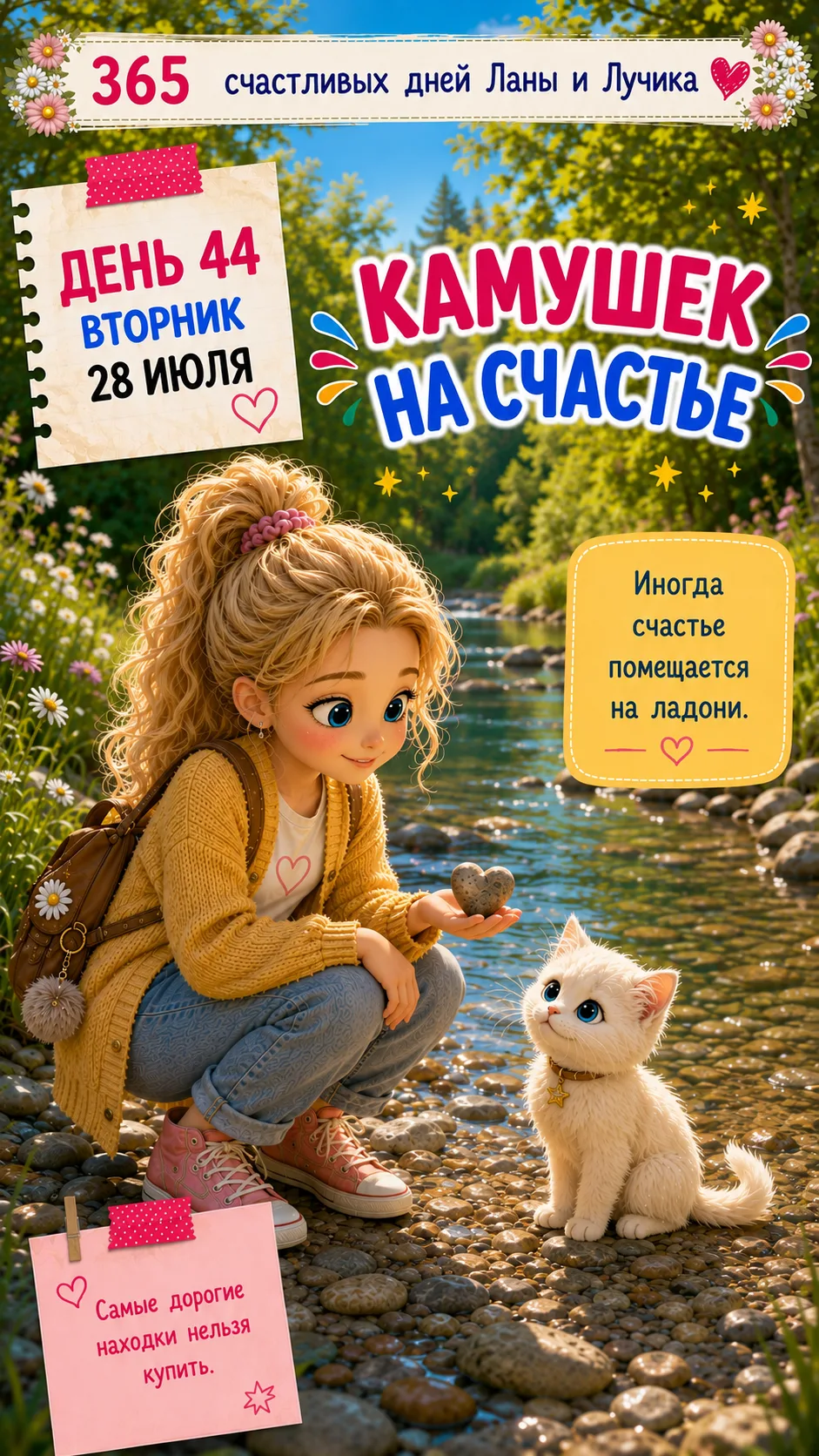 День 44. Камушек на счастье 🤍

Иногда самые дорогие находки не стоят ни копейки.

Маленький камушек