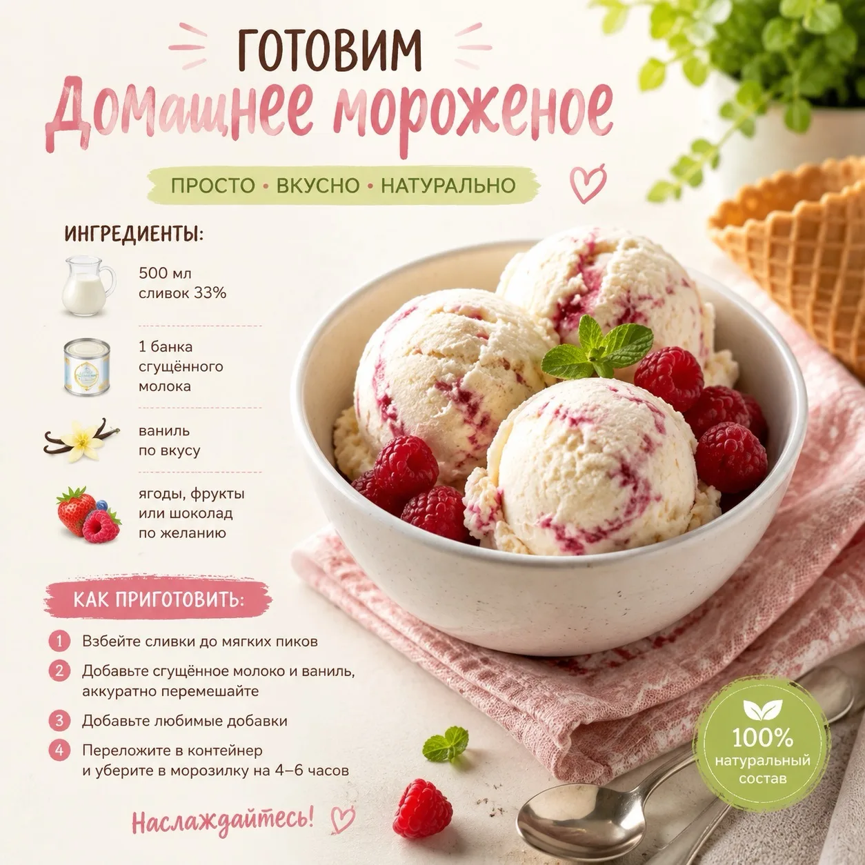 🍦 Вкусное лето: рецепт самого простого домашнего мороженого из 2 ингредиентов 

Лето — время ярких 