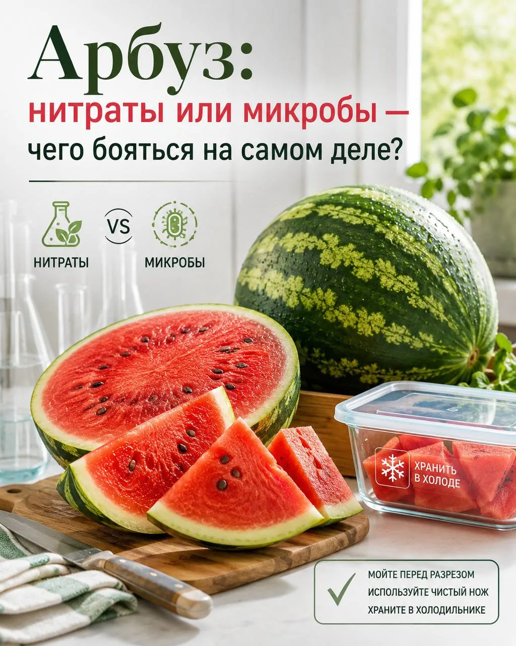Арбуз: нитраты или микробы - чего бояться на самом деле?