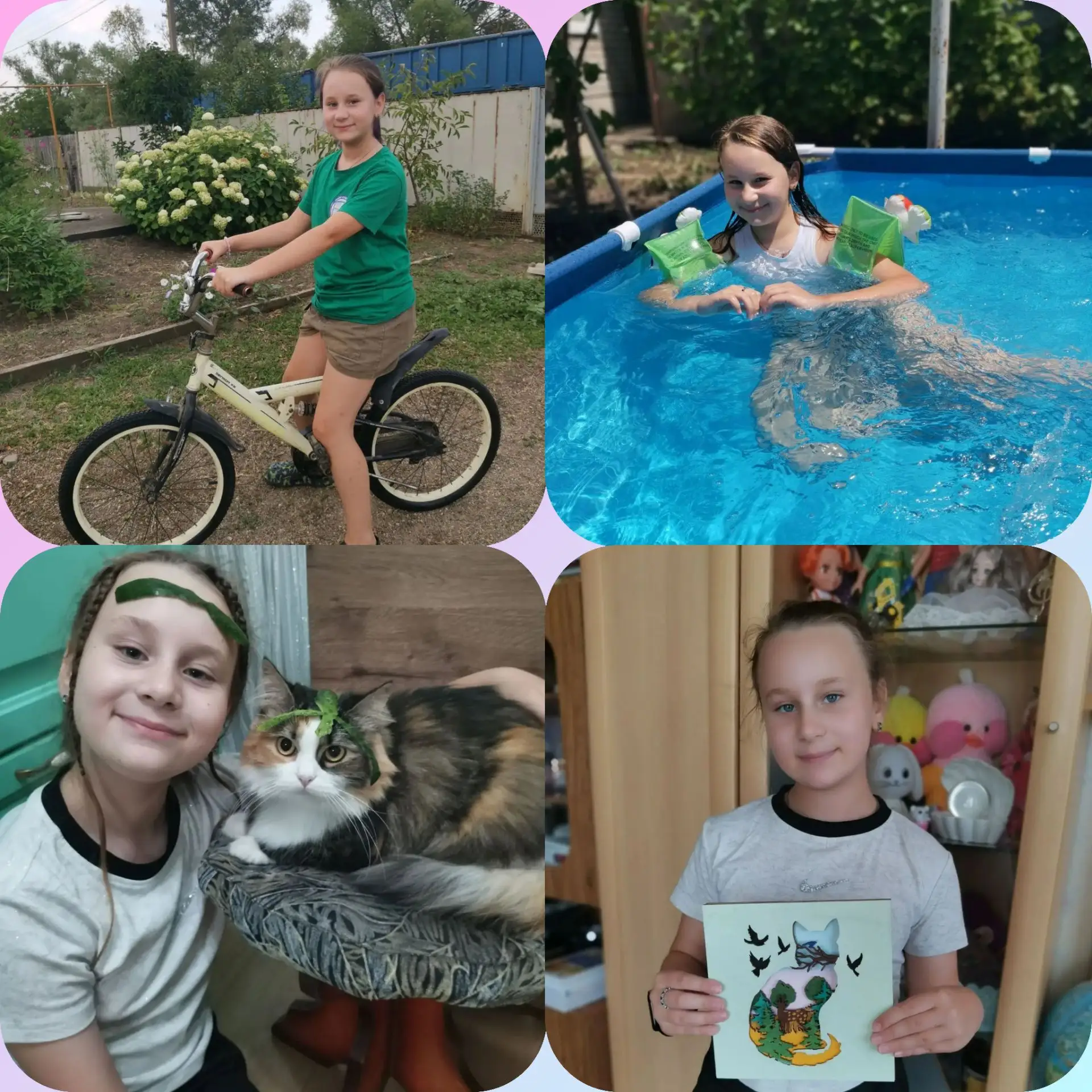 Вера Игнатенко, ученица 3 «Ж» класса, проводит летние каникулы в компании бабушки и дедушки. Она с р