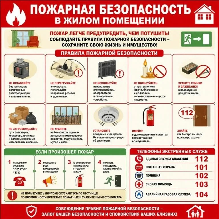 🔥Пожарная безопасность в жилом помещении