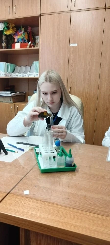 🧪 Практическая работа по химии: «Карбоновые кислоты»   На уроке химии учащиеся 10А медицинского клас