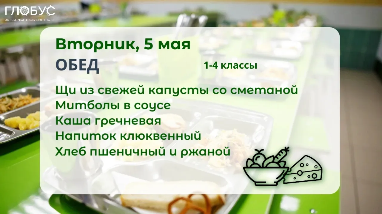 #МенюДня  🥗Школьное меню для 1-4 классов