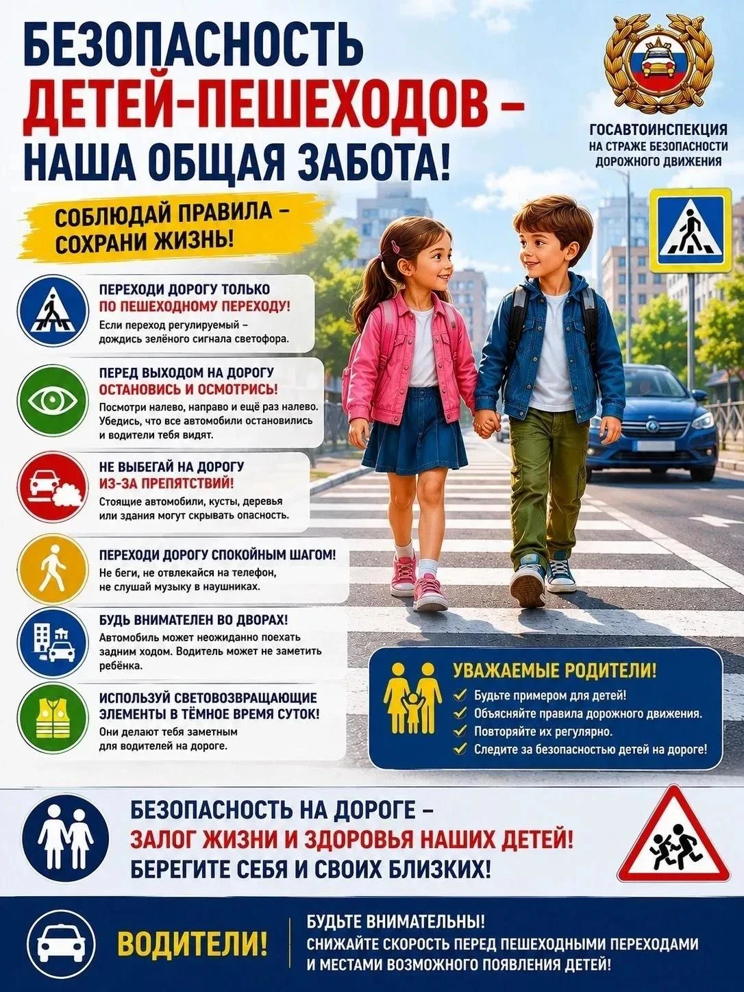 🚔 ГОСАВТОИНСПЕКЦИЯ ПРЕДУПРЕЖДАЕТ: ОСЕНЬ — ВРЕМЯ ПОВЫШЕННОГО РИСКА НА ДОРОГАХ