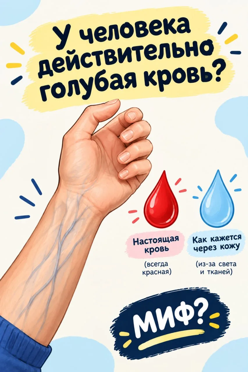 🔵 У человека действительно голубая кровь?