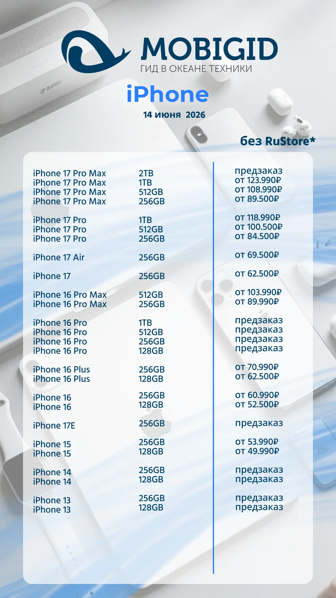 Актуальный прайс

1️⃣4️⃣.0️⃣6️⃣.2️⃣0️⃣2️⃣6️⃣

🔵Подарки при покупке устройств — AirPods 4, колонка J