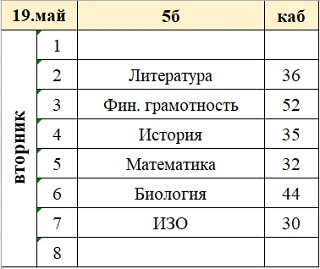 Изменения в расписании на вторник, 19 мая. ✅ В 47 кабинет идут девочки 8 классов и 9в.