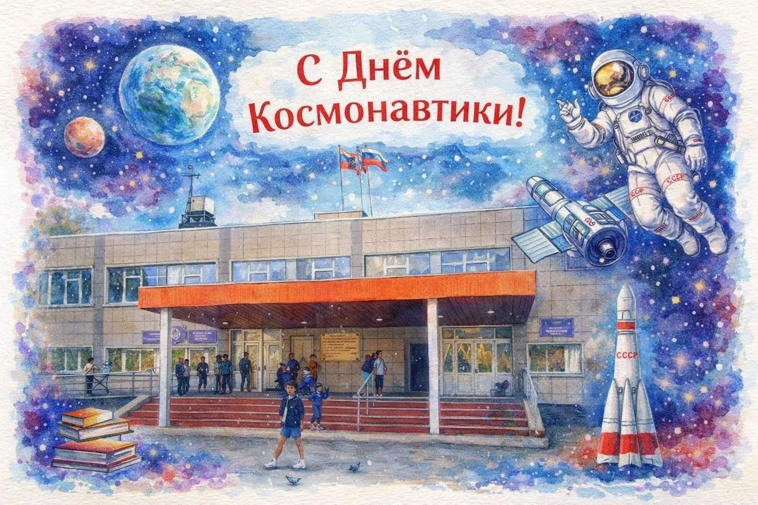 🚀 С Днём космонавтики, 7-я школа!  12 апреля — это не просто дата в календаре. Это символ безграничн