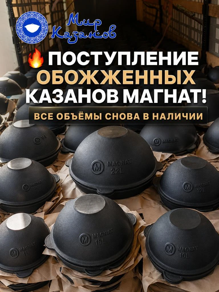 Лучшие чугунные казаны "Магнат" для ваших кулинарных шедевров 🔥
