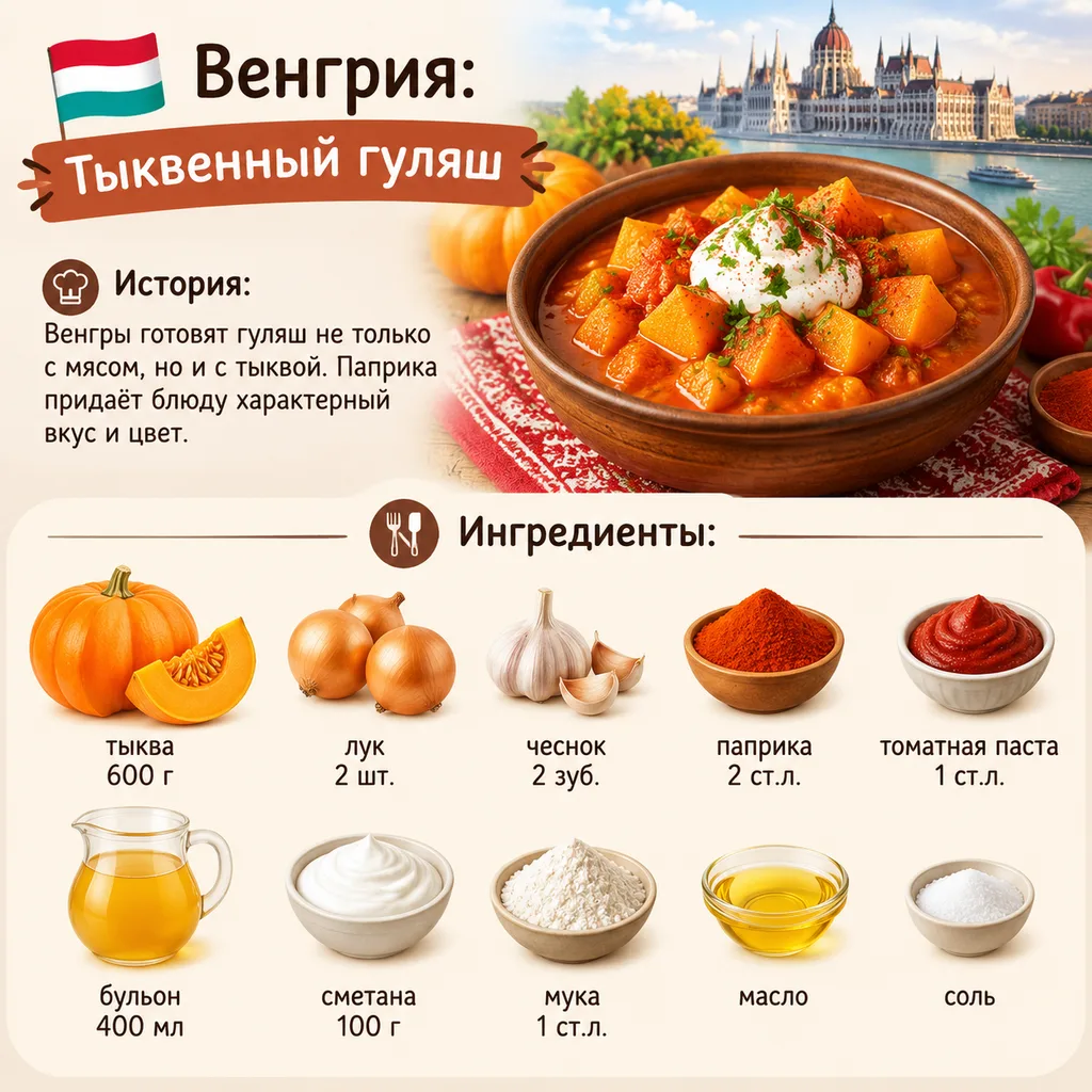 Венгрия: Тыквенный гуляш
