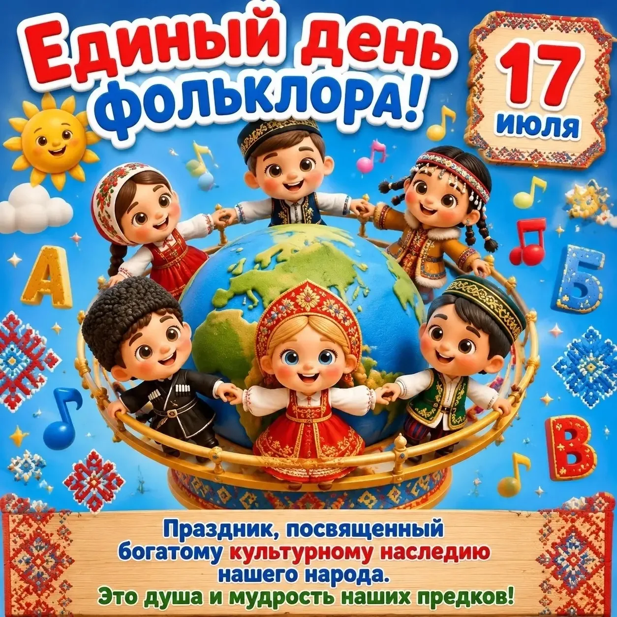 Друзья! Сегодня особенный день — мы отмечаем Единый день фольклора! 🥳

Это праздник нашей души, наш