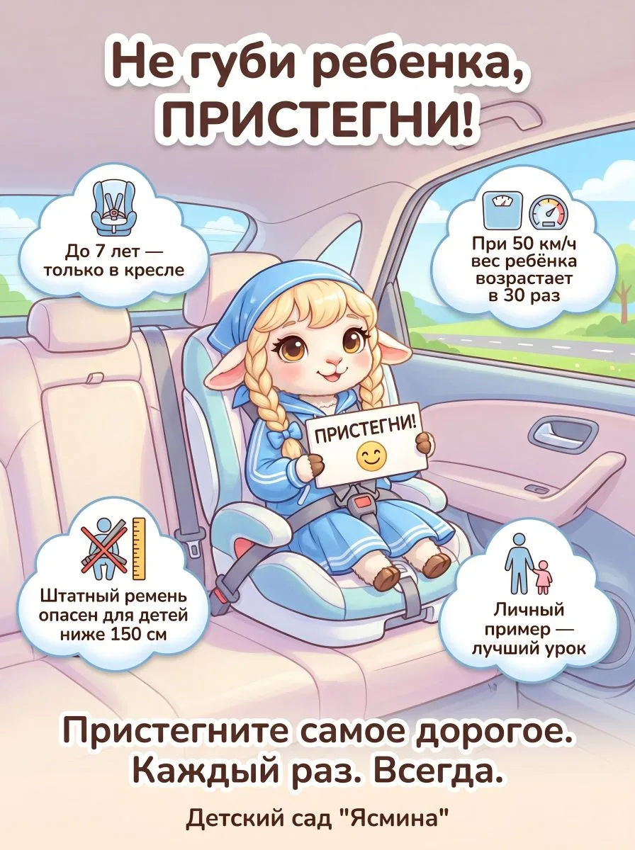 🚗 Не губи ребёнка, пристегни!