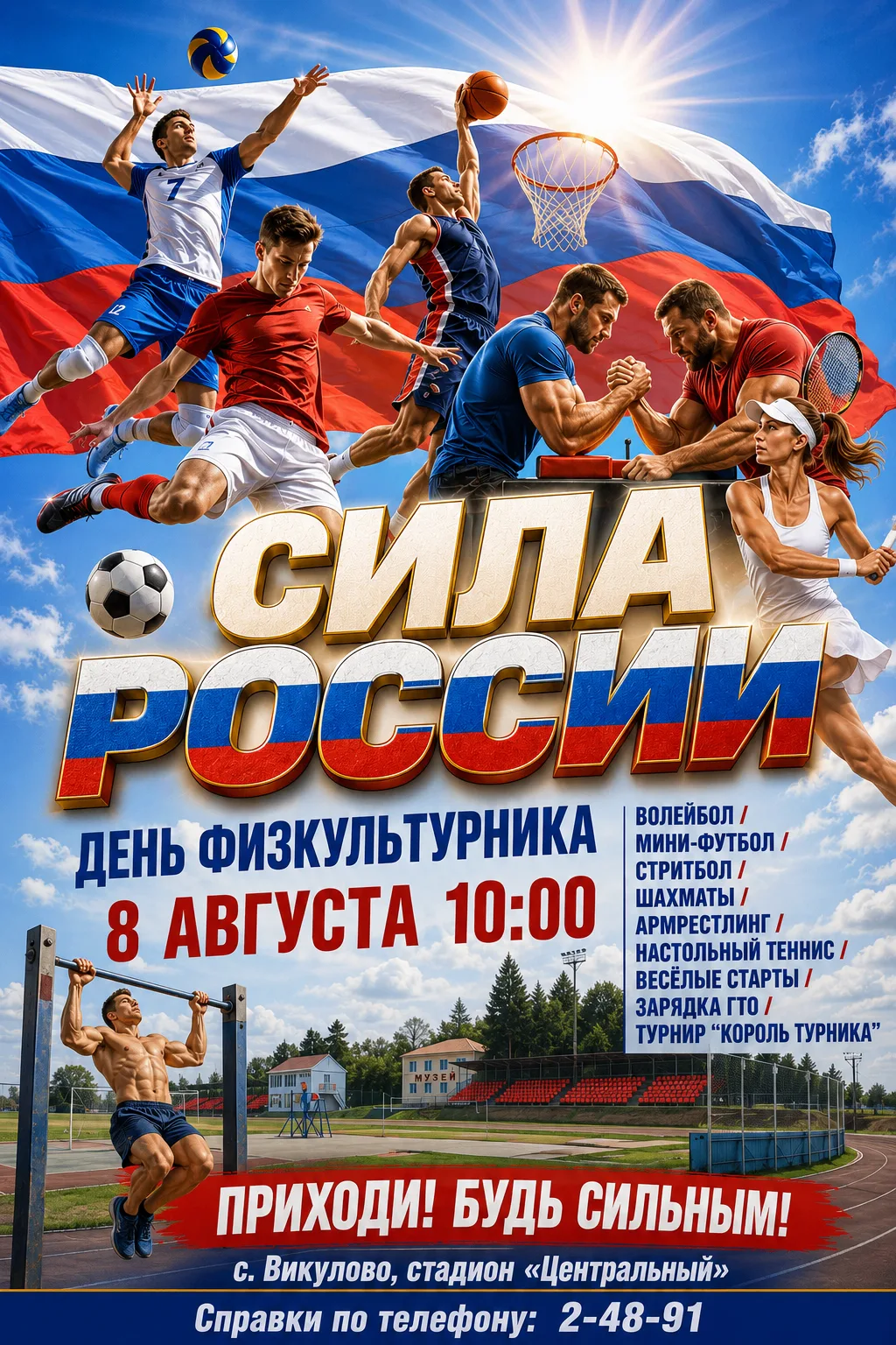 ВНИМАНИЕ! ПРАЗДНИК СПОРТА И ЗДОРОВЬЯ!
Приглашаем всех жителей Викуловского муниципального округа на 